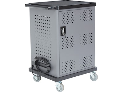 National Public Seating Oklahoma Sound Duet 2-Shelf Metal Mobile A/V Cart with Lockable Wheels, Silv