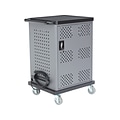 National Public Seating Oklahoma Sound Duet 2-Shelf Metal Mobile A/V Cart with Lockable Wheels, Silv