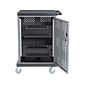 National Public Seating Oklahoma Sound Duet 2-Shelf Metal Mobile A/V Cart with Lockable Wheels, Silver (DCC)