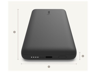 Belkin BOOST CHARGE Plus Lightning/USB Type-C Power Bank for Most Smartphones, 10000mAh, Black (BPB006BTBLK)