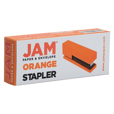 JAM Paper Modern Desktop Stapler, 10 Sheet Capacity, Orange (337ORZ)