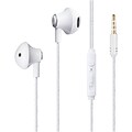 Insten Handsfree 3.5mm Metal Stereo In-Ear Headphone Earbuds Headset (with Microphone, Volume Control) - White