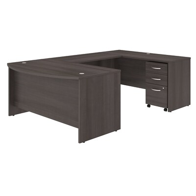 Bush Business Furniture Studio C 60W x 36D U Shaped Desk with Mobile File Cabinet, Storm Gray (STC005SGSU)