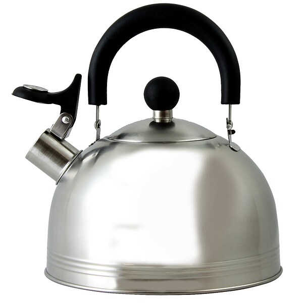 Mr. Coffee Flintshire 1.75 Quart Whistling Stovetop Tea Kettle in Black