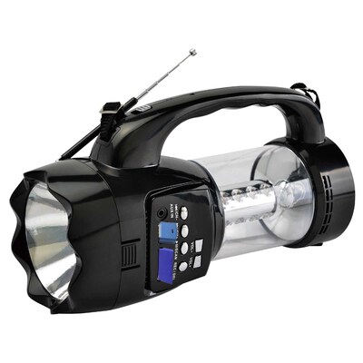 Quantum FX Emergency Flashlight/Lantern with FM Radio 10x6x4.5 (CS-180-BLK)