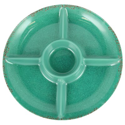 Studio California Mauna Section Serving Tray Green Crackle Finish (116940.01)