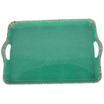 Studio California Mauna Rectangular Serving Tray Green Crackle Design (116939.01)