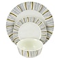 Gibson Home Classic Burst  12-Piece Ceramic Dinnerware Set White Decorated 116929.12