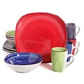 Gibson Color Vibes 12-Piece Stoneware Dinnerware Set Assorted Colors