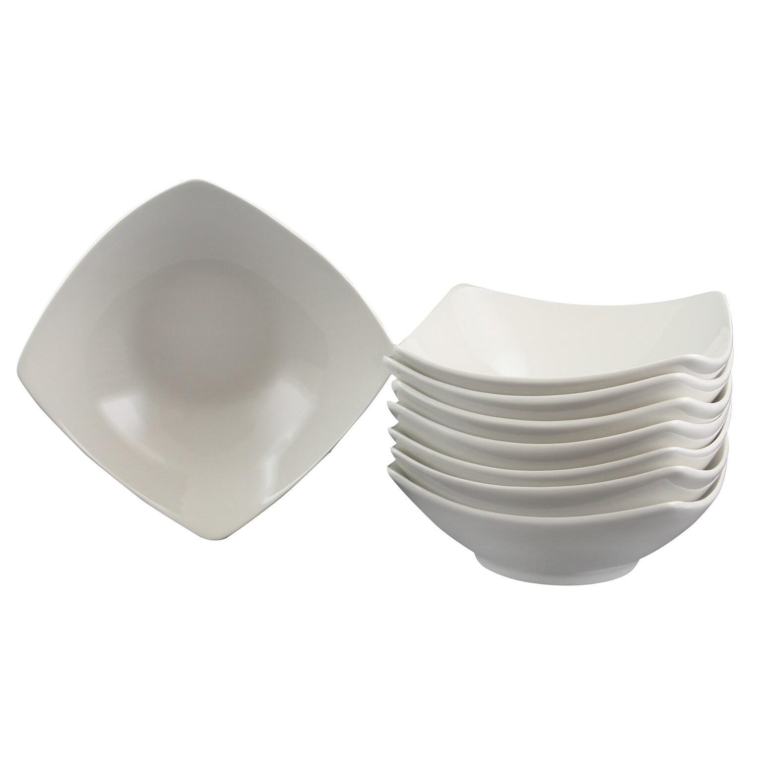 Gibson Zen Buffetware 8 in. Ceramic Bowl Set White 108043.08