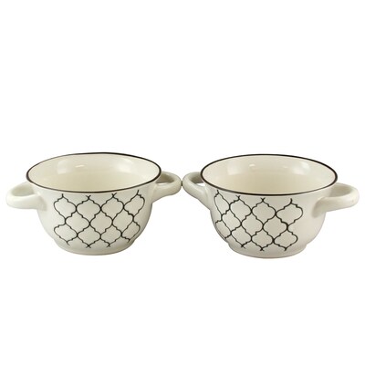 Crock-Pot Mathiston 27 oz. Ceramic Soup Bowls White 98271.02
