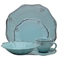 Elama Fleur De Lys  20-Piece Stoneware Dinnerware Set Turquoise ELM-FLEURDELYS-TURQUOISE