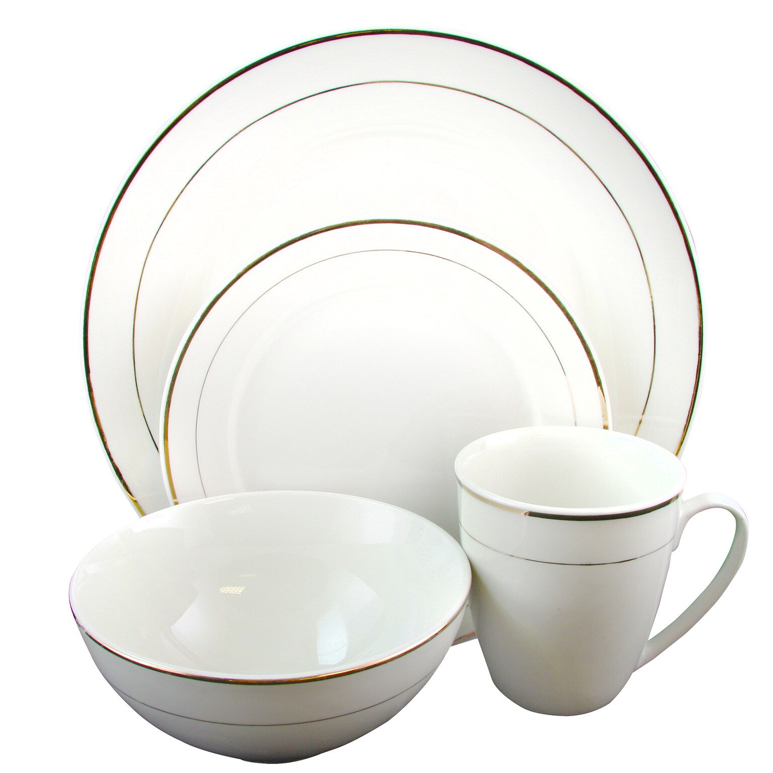 Gibson Home Palladine 16-Piece Ceramic Dinnerware Set White 116333.16