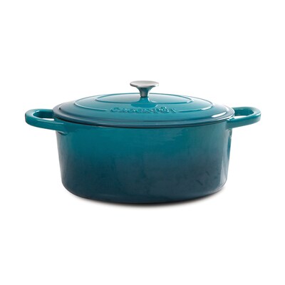 Crock-Pot Artisan  Cast Iron  11.50 x 10.80 Self-Basting Dutch Oven Teal (109470.02)