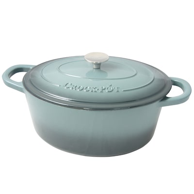 Crock Pot Artisan Enameled Cast Iron 13.50 x 13.80 Self-Basting  Dutch Oven Slate Grey (69146.02)