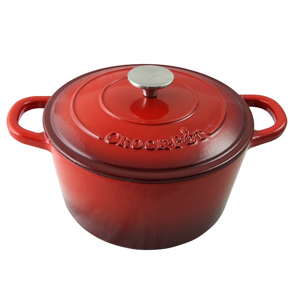 Crock-Pot Artisan  Cast Iron  11.50 x 10.80 Self-Basting Dutch Oven Scarlet Red (69141.02)