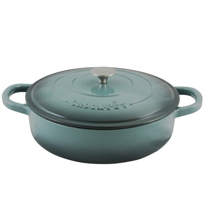 Crock-Pot Artisan Cast Iron 5 qt. Braiser Pan with Self-Basting Lid, Slate Grey (112001.02)