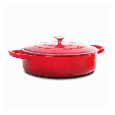 Crock Pot Artisan 5 Quart Enameled Cast Iron Round Dutch Oven, Slate Gray