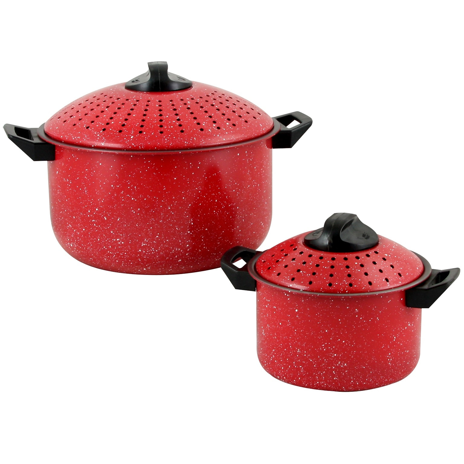 Gibson Home Casselman Steel 6 qt. and 2 qt. Pasta Pot Set, Red  (109461.04)