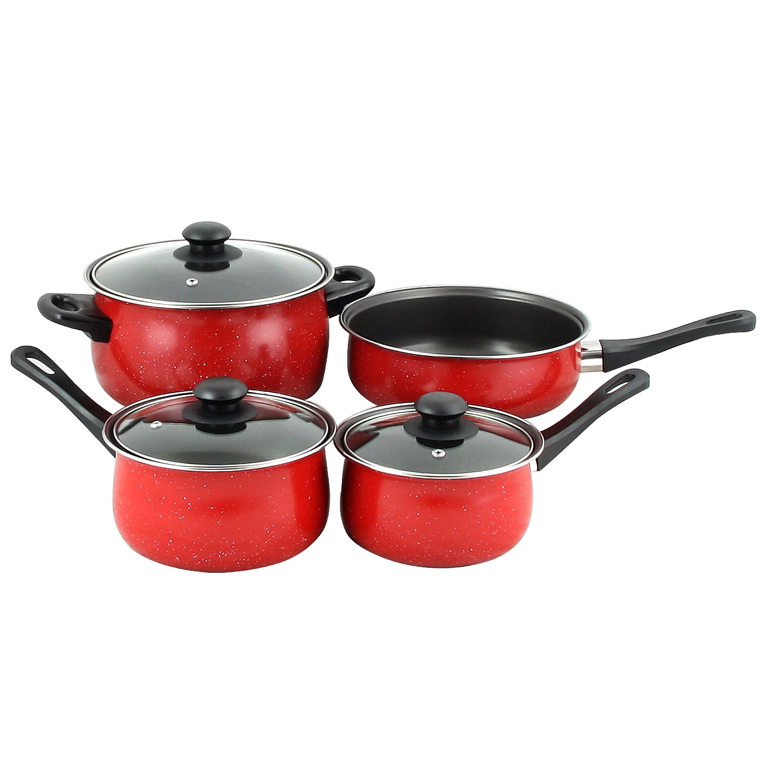 Gibson Home Casselman Carbon Steel 7-Piece Cookware Set, Red (108170.07)