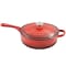 Crock-Pot Artisan Cast Iron 3.5 qt. Deep Saute Pan with Self-Basting Lid, Scarlet Red (112011.02)