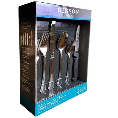 Gibson Home 52853.24 South Bay Plus Stainless Steel 24-Piece Flatware Set