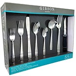 Gibson Home 91459.55 Palmore Plus Stainless Steel 55-Piece Flatware Set