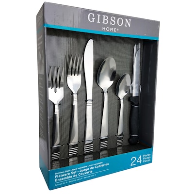 Gibson 44012.24 Palmore Plus Stainless Steel 24-Piece Flatware Set