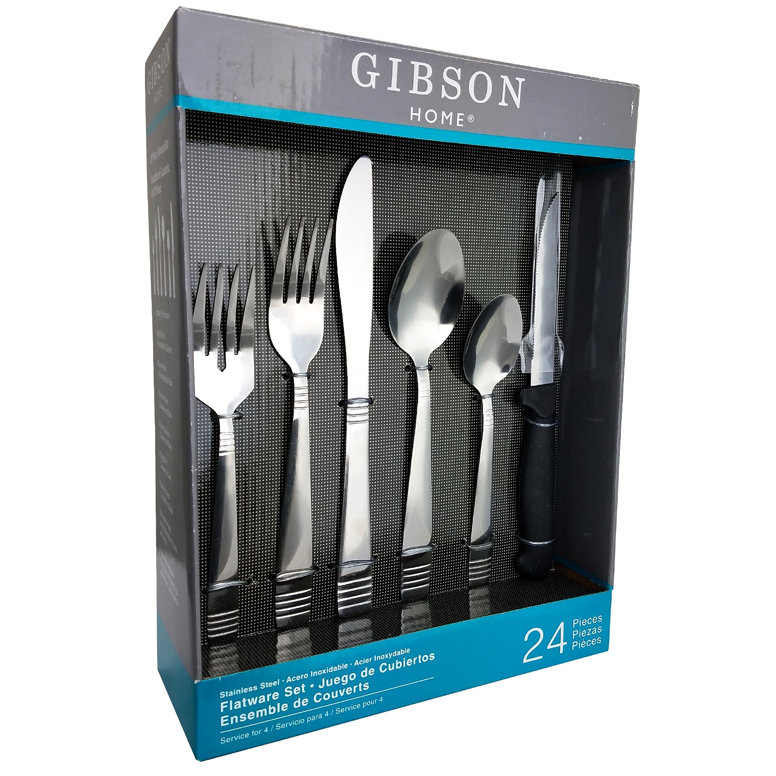 Gibson 44012.24 Palmore Plus Stainless Steel 24-Piece Flatware Set