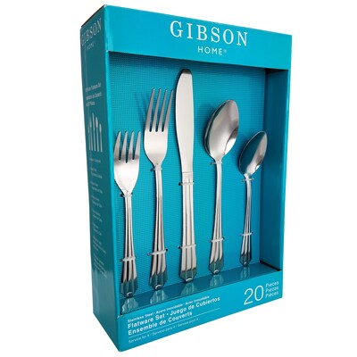 Gibson 80057.20 Montiero Stainless Steel 20-Piece Flatware Set