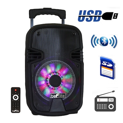 beFree Sound BFS-3000 8 Inch Bluetooth Portable Party Speaker Black