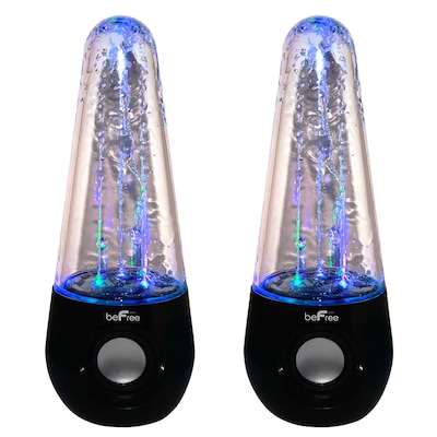 BeFree Sound BFS-165 Bluetooth Wireless Multimedia LED Dancing Water Speakers Black