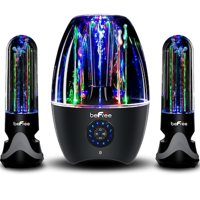 BeFree Sound BFS-33X 2.1 Channel Wireless Multimedia LED Dancing Water Bluetooth Sound System Black