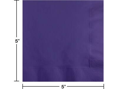 Creative Converting Touch of Color Beverage Napkin, 2-ply, Purple, 150 Napkins/Pack (DTC139371154BNP)