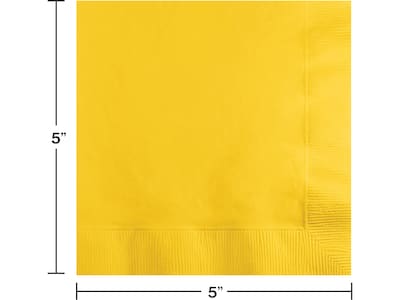 Creative Converting Touch of Color Beverage Napkin, 2-ply, School Bus Yellow, 150 Napkins/Pack (DTC8