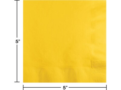 Creative Converting Touch of Color Beverage Napkin, 2-ply, School Bus Yellow, 150 Napkins/Pack (DTC8