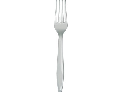 Creative Converting Touch of Color Plastic Fork, Shimmering Silver, 150 Pieces/Pack (DTC010469BFRK)