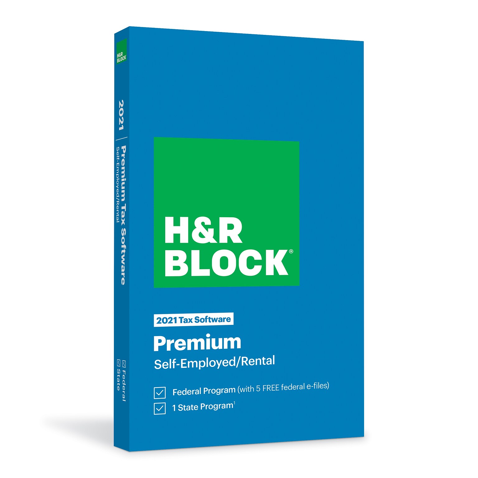 H&R Block 2021 Tax Software Premium for 1 User, Windows and Mac, Physical Key Card (1536600-21)