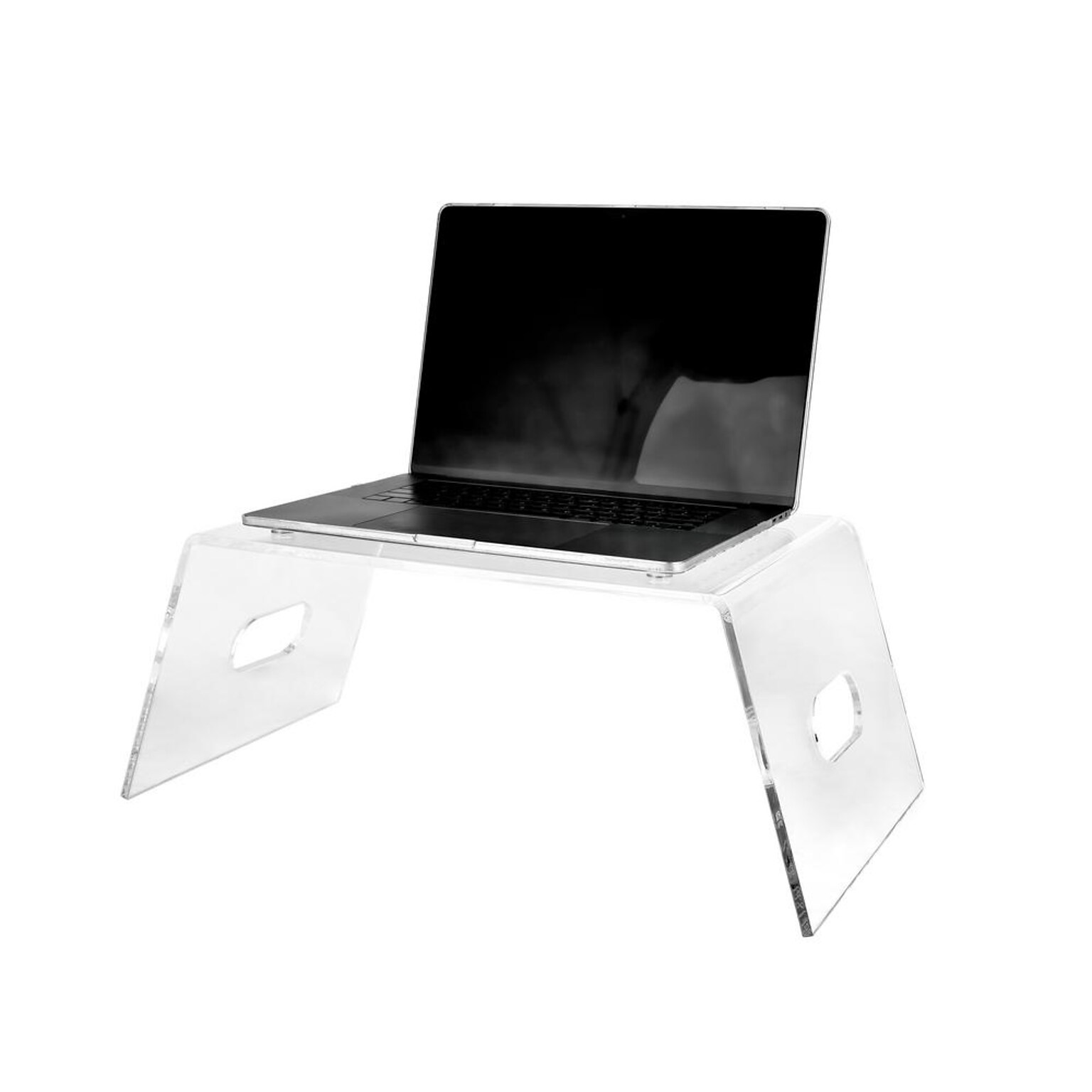 AdirHome Acrylic Monitor Stand, Clear Laptop Riser, Portable TV Screen Tray, Mobile Drawing Table for Bed and Couch