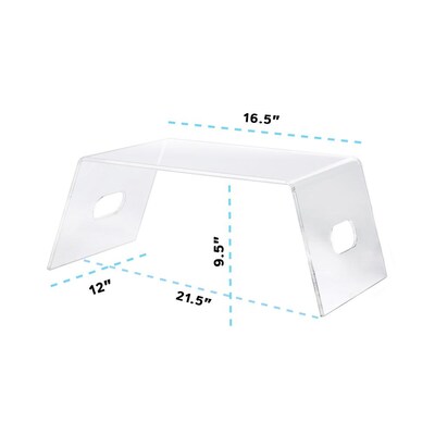 AdirHome Acrylic Monitor Stand, Clear Laptop Riser, Portable TV Screen Tray, Mobile Drawing Table for Bed and Couch