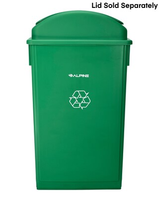 Alpine Industries Polypropylene Recycling Bin, 23 Gallon, Green  (ALP477-GRN)