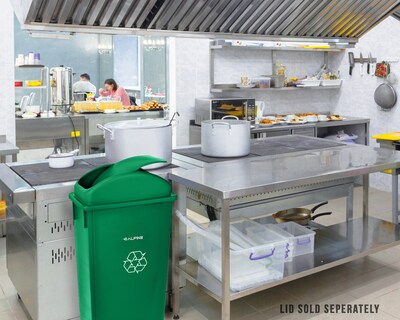 Alpine Industries Polypropylene Recycling Bin, 23 Gallon, Green  (ALP477-GRN)