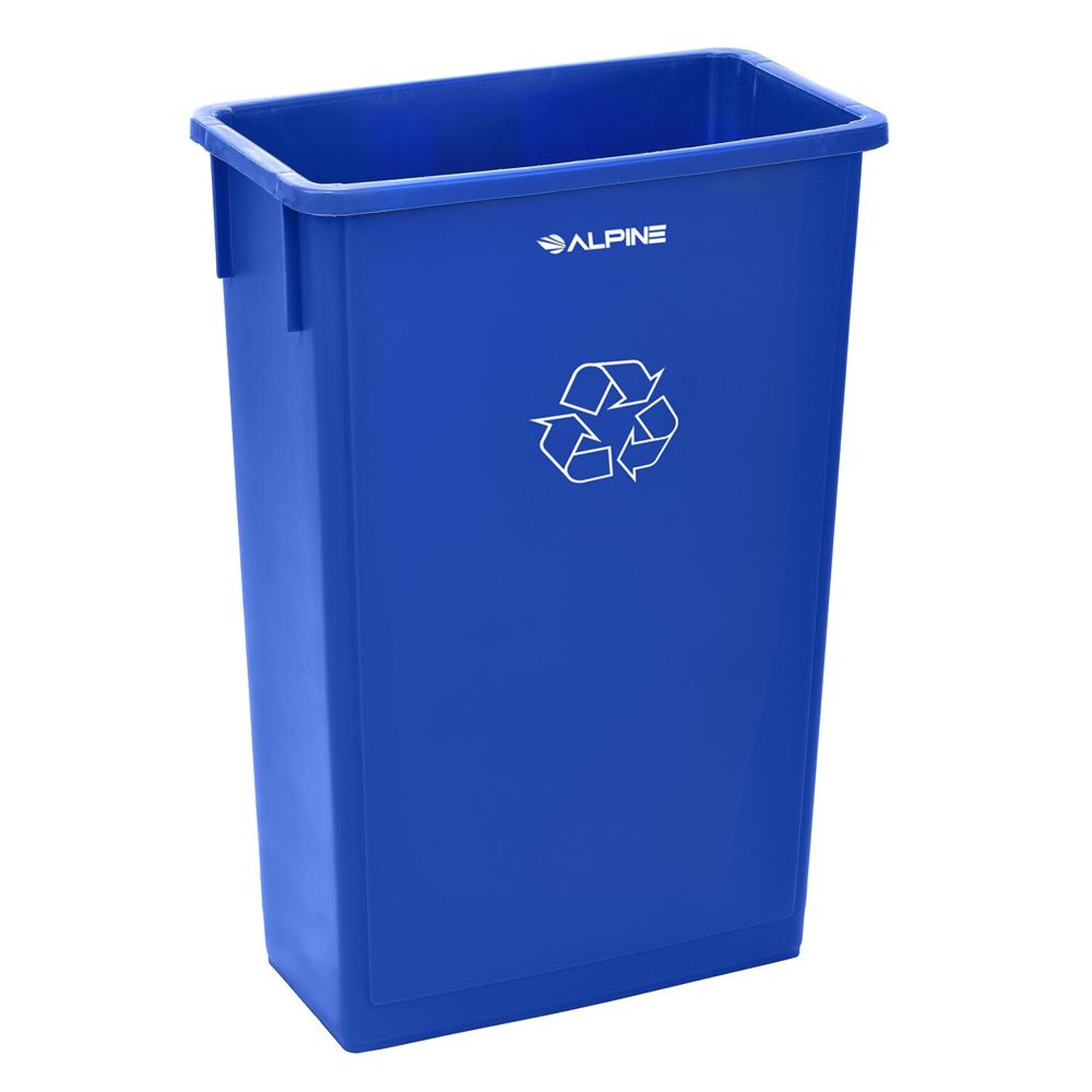 Alpine Industries Polypropylene Recycling Bin, 23 Gallon, Blue (ALP477-R-BLU)