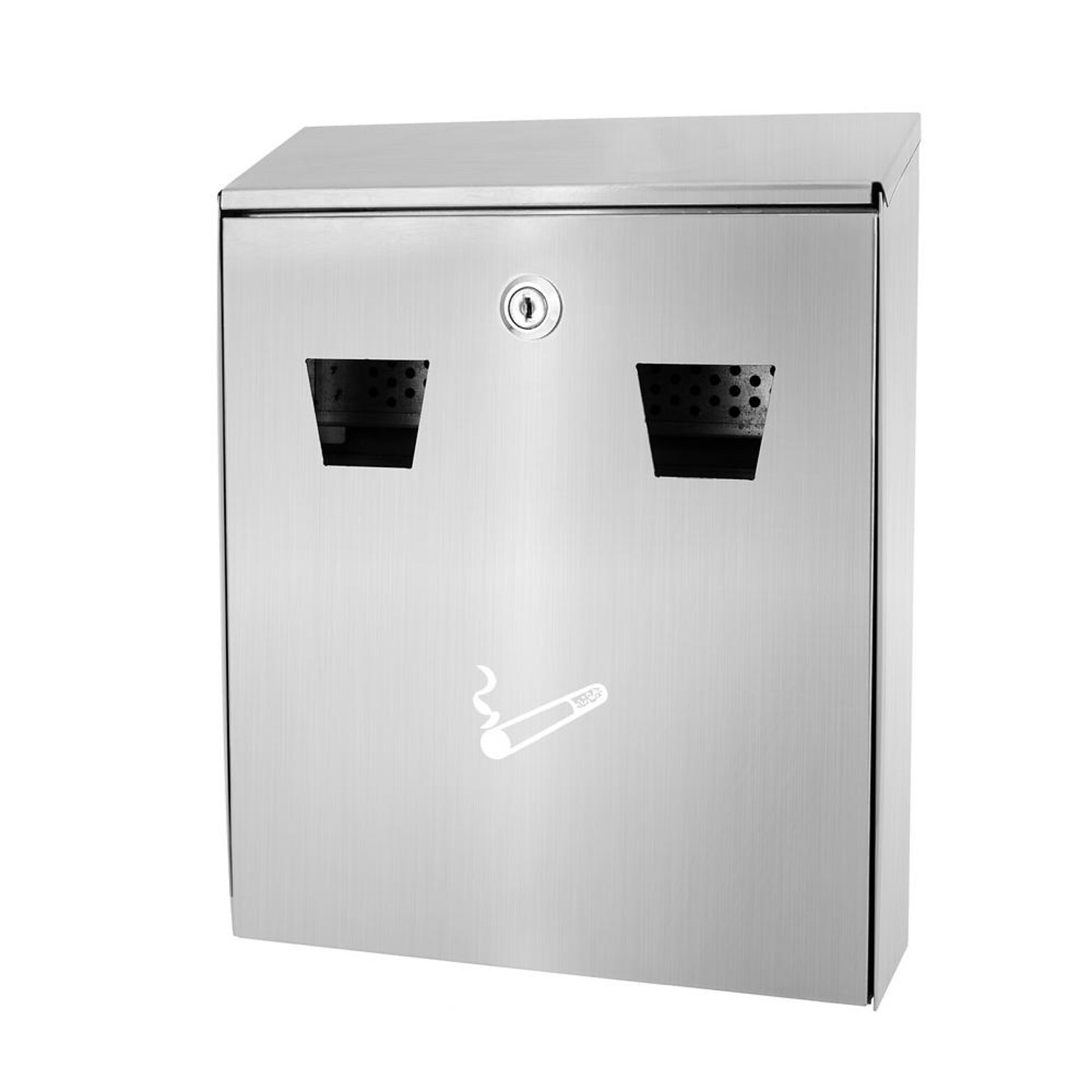 Alpine Industries Wall Mounted Cigarette Disposal Station, Outpost Outdoor Ashtray, Stainless Steel