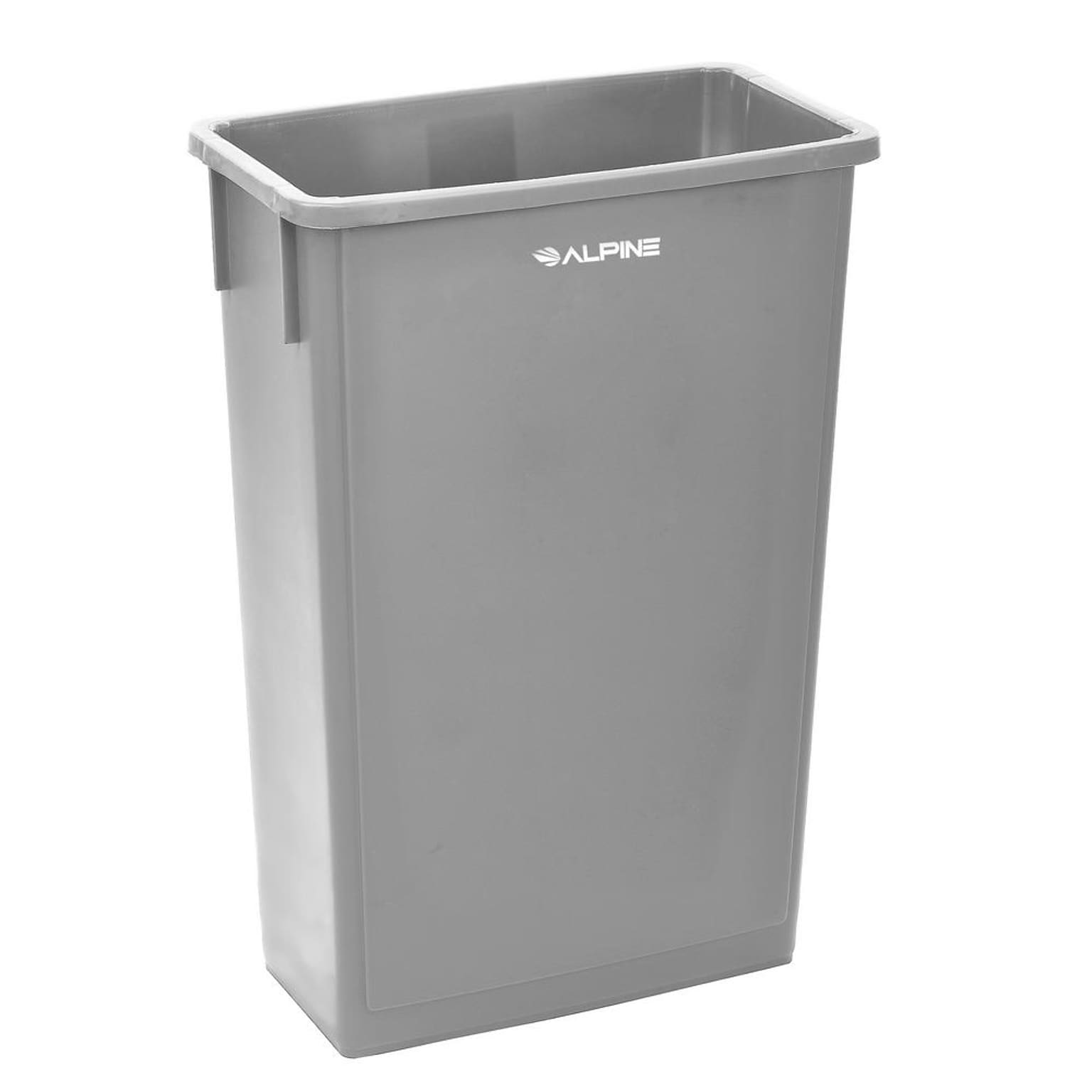 Alpine Industries Plastic Trash Can, 23 Gallon, Gray (ALP477-GRY)