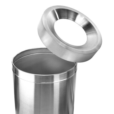Alpine Industries Stainless Steel Trash Can with Open Lid, 50 Gallon, Silver (ALP475-50)
