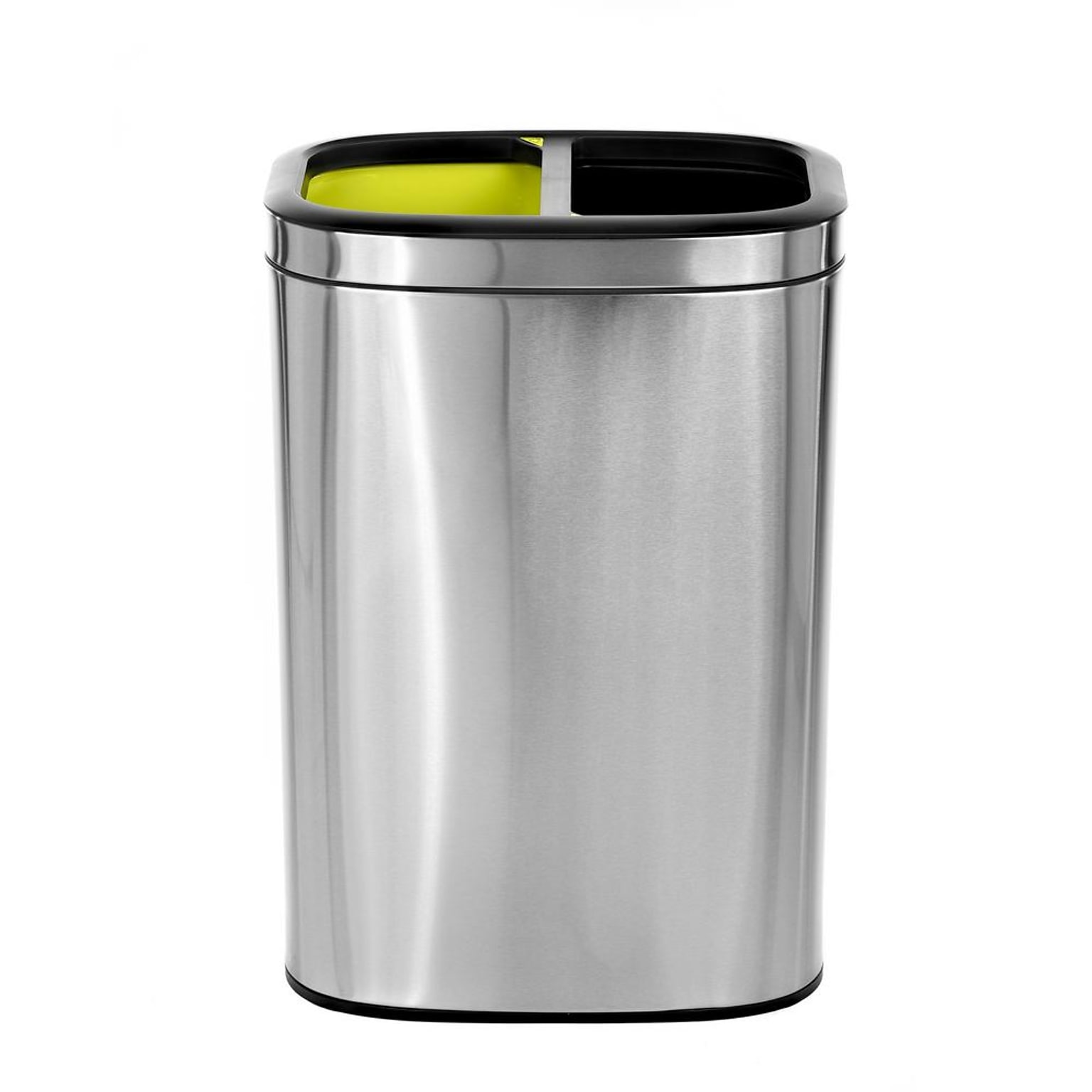 Alpine Industries Stainless Steel Open Top Dual Compartment Trash Can with Liners, 10.5 Gallon (ALP470-R-40L)