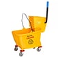 Alpine Industries 36 Qt. Yellow PVC Mop Bucket with Side Wringer 2 Pack