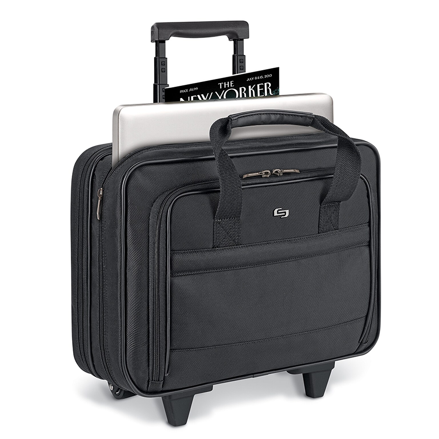 Solo New York Midtown Laptop Rolling Briefcase, Black Polyester (B100-4)