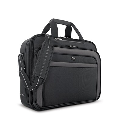 Solo New York 17.3 Laptop The City Laptop Briefcase, Black Polyester (CLA314-4)